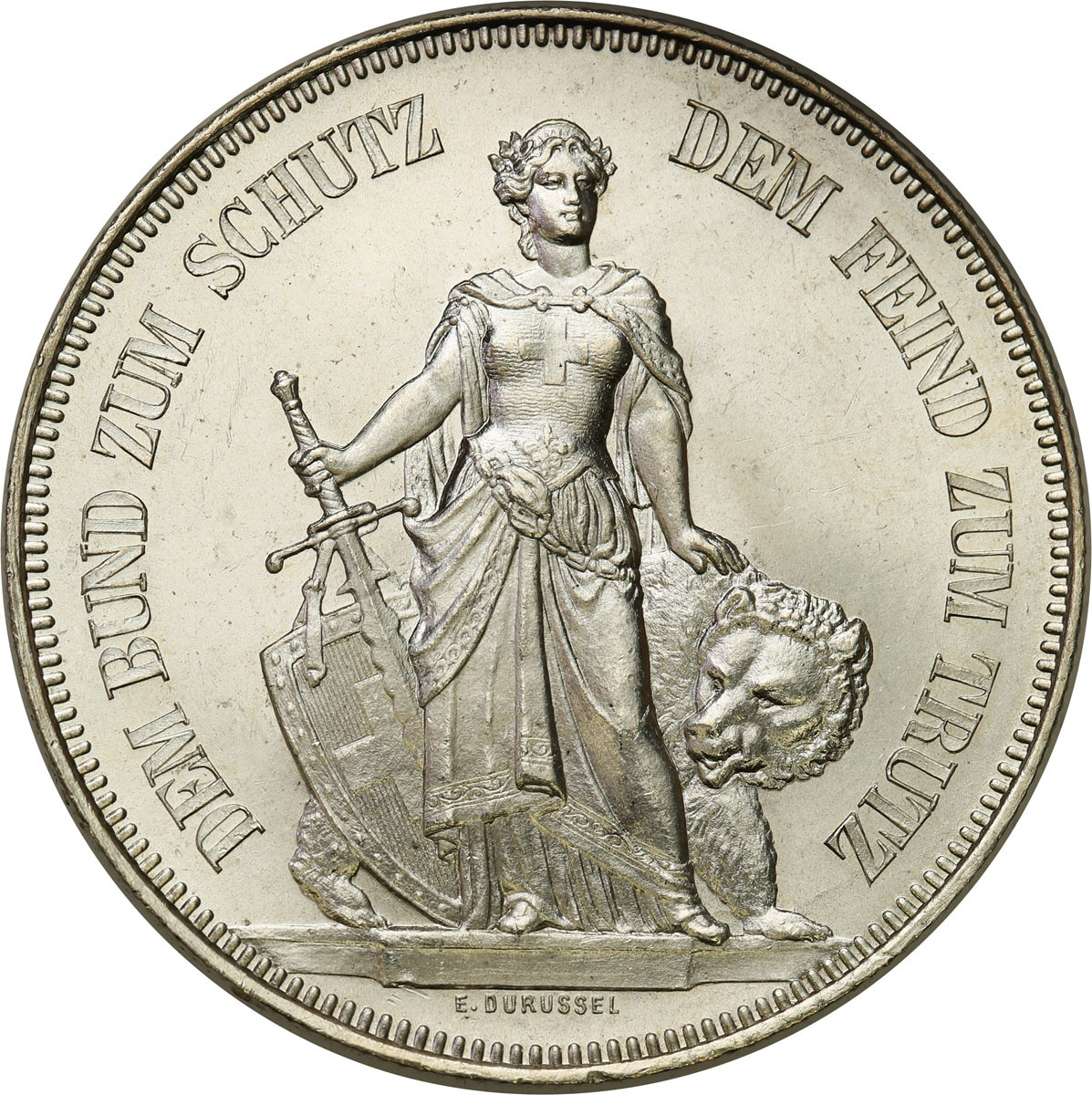 Szwajcaria. 5 franków 1885, Berno, Festiwal Strzelecki - WYŚMIENITE